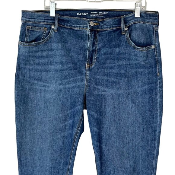 Old Navy Cropped Jeans Womens 16 Perfect Straight Mid Rise - Picture 3 of 10